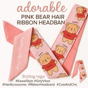 Pink Bear Hair Ribbon Headband – Fashion By Lucy